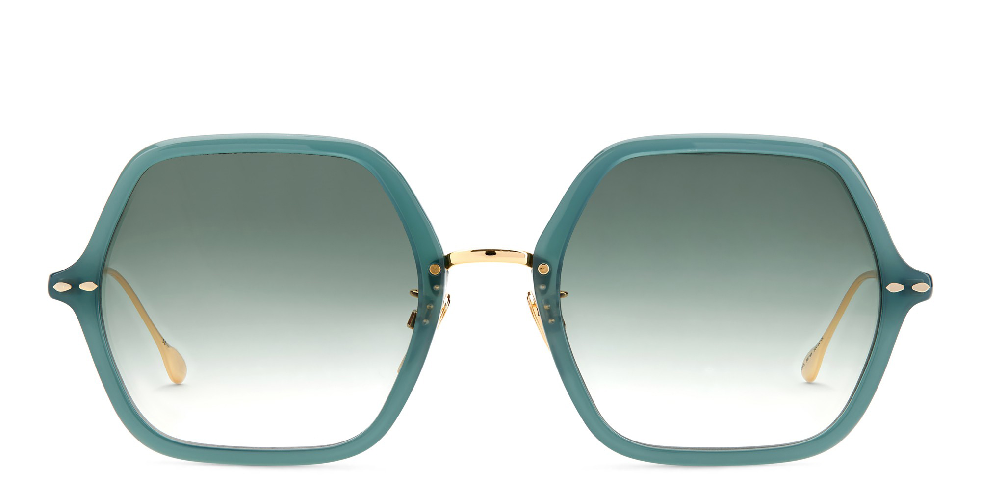 Isabel Marant Gold Frame Blue-Green Gradient Hexagon Sunglasses Isabel Marant Geometric Octagon Sunglasses – Green/Pink  main image 3