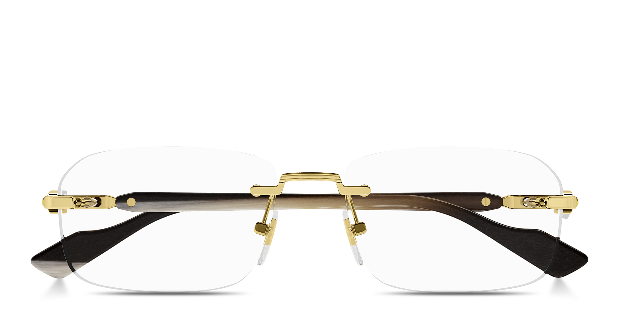 Buy GUCCI Web Wide Rimless Rectangle Eyeglasses Online | MAGRABi KSA