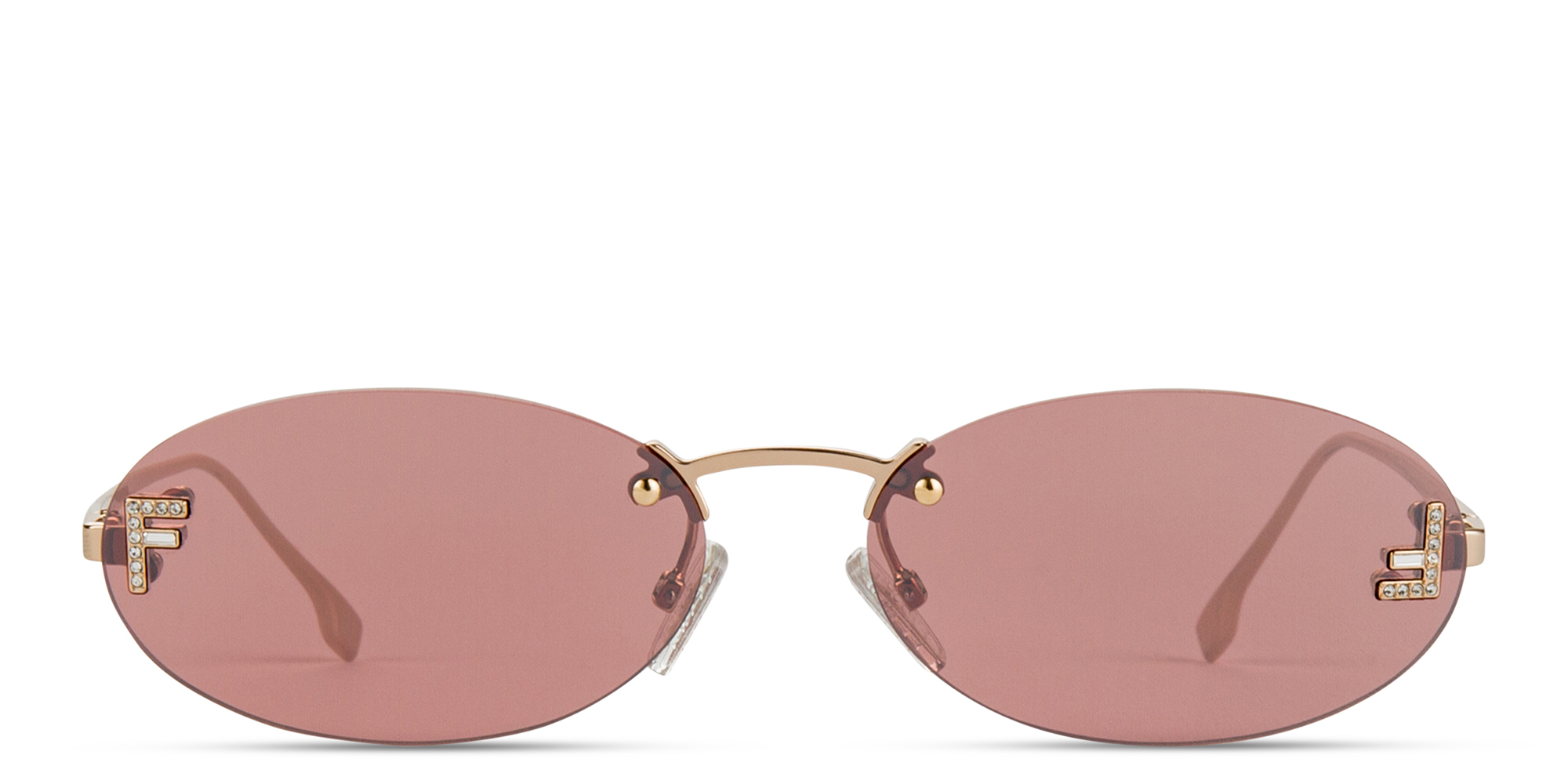 Buy FENDI First Crystal Rimless Oval Sunglasses Online | MAGRABi
