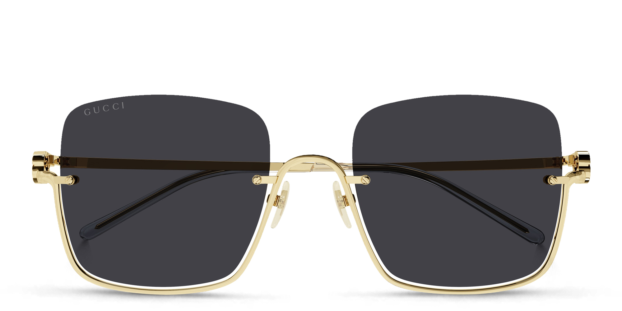 小物 GUCCI sunglass interlocking half-rim y2k Gucci Eyewear half-rim geometric-frame Sunglasses | Gold