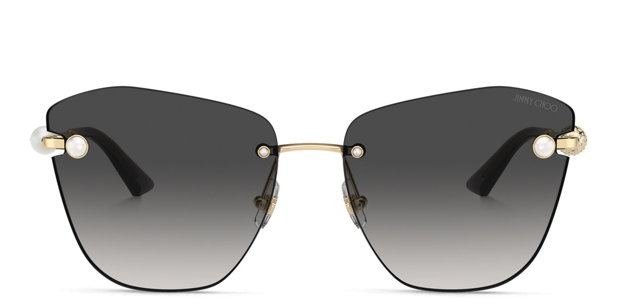 Buy JIMMY CHOO Pearl-Embellished Rimless Cat-Eye Sunglasses Online 