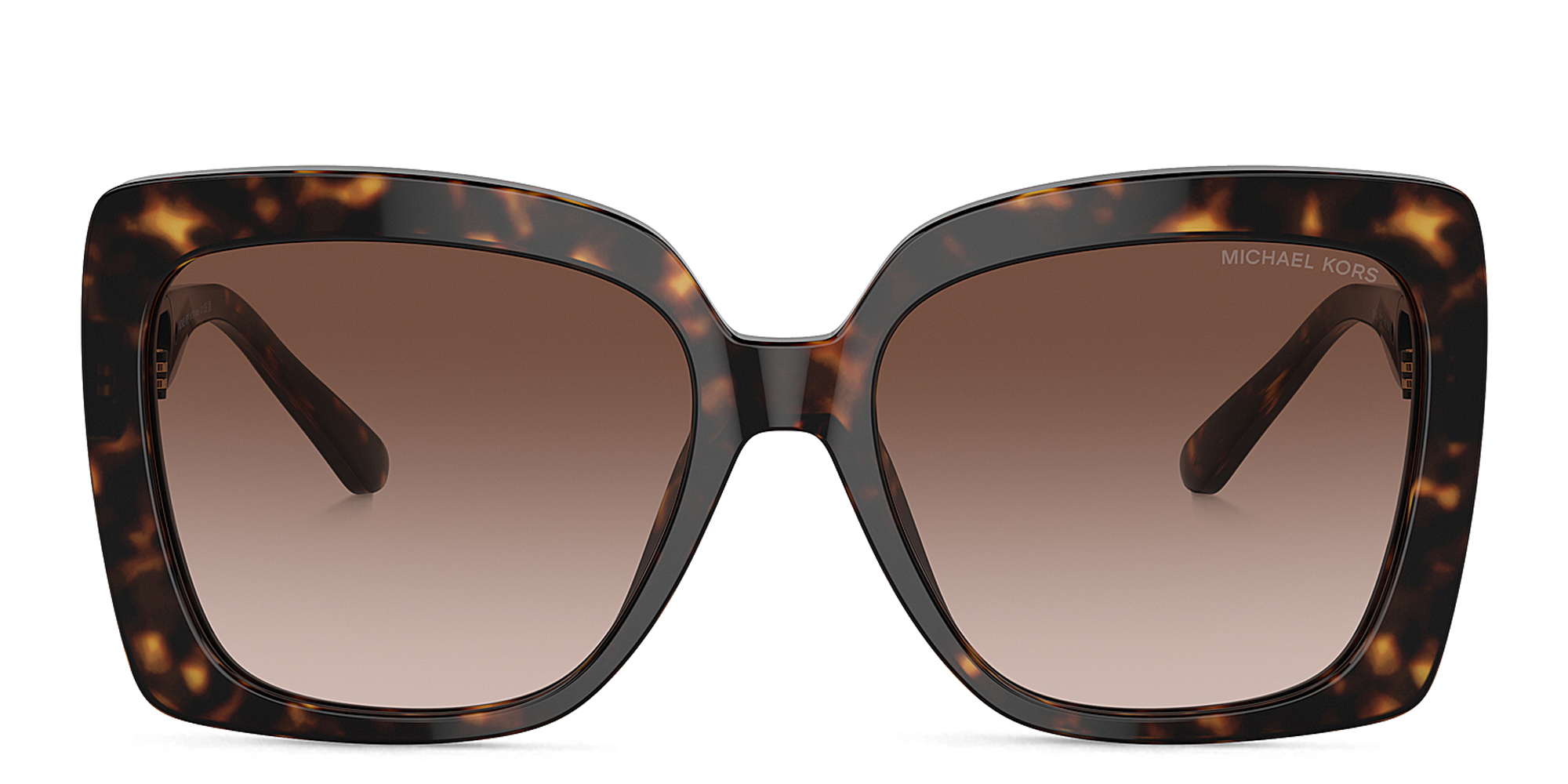 Michael Kors Women\'s Brown Tortoiseshell Gradient Square Sunglasses Michael Kors Zermatt Square Sunglasses Dark Tortoise Brown  main image 3
