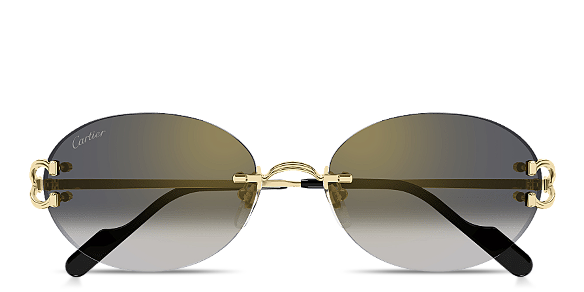 Buy Cartier Classic C Motif Unisex Rimless Oval Sunglasses Online