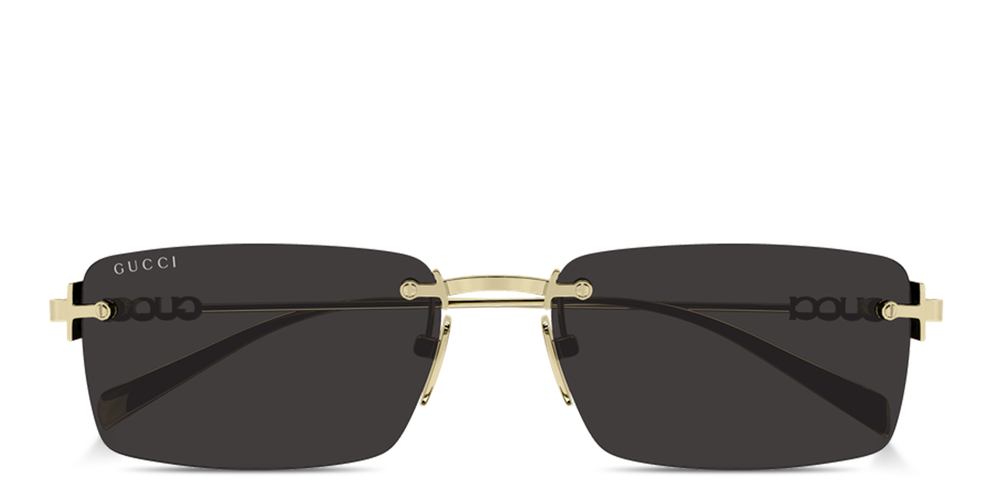 Buy GUCCI Logo Signature Rimless Rectangle Sunglasses Online