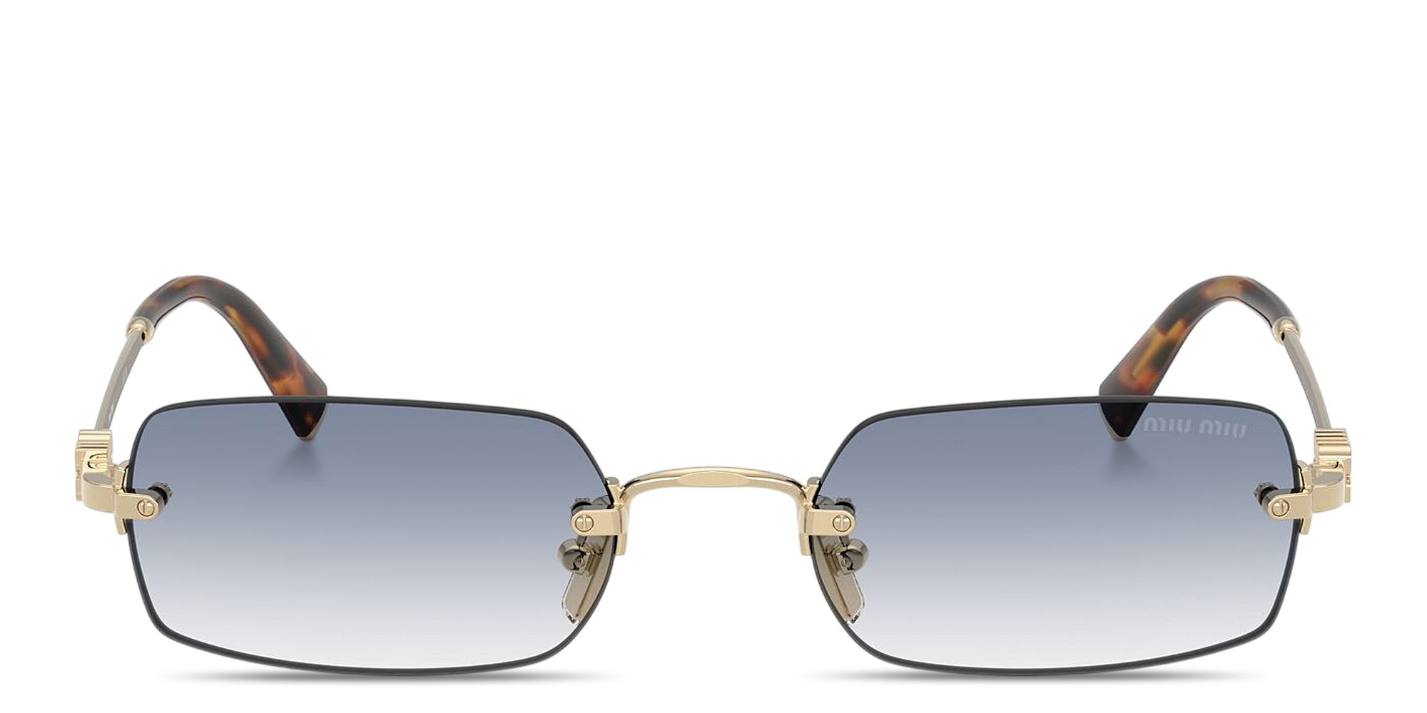 yumi★78cm Buy MIU MIU Vertical Logo Rimless Rectangle Sunglasses Online
