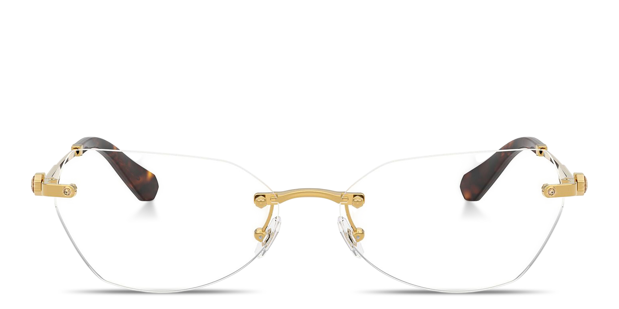 Swarovski SWA-130 ゴールドフレーム　リムレスサングラス Buy Swarovski Crystal Rimless Wide Irregular Eyeglasses Online