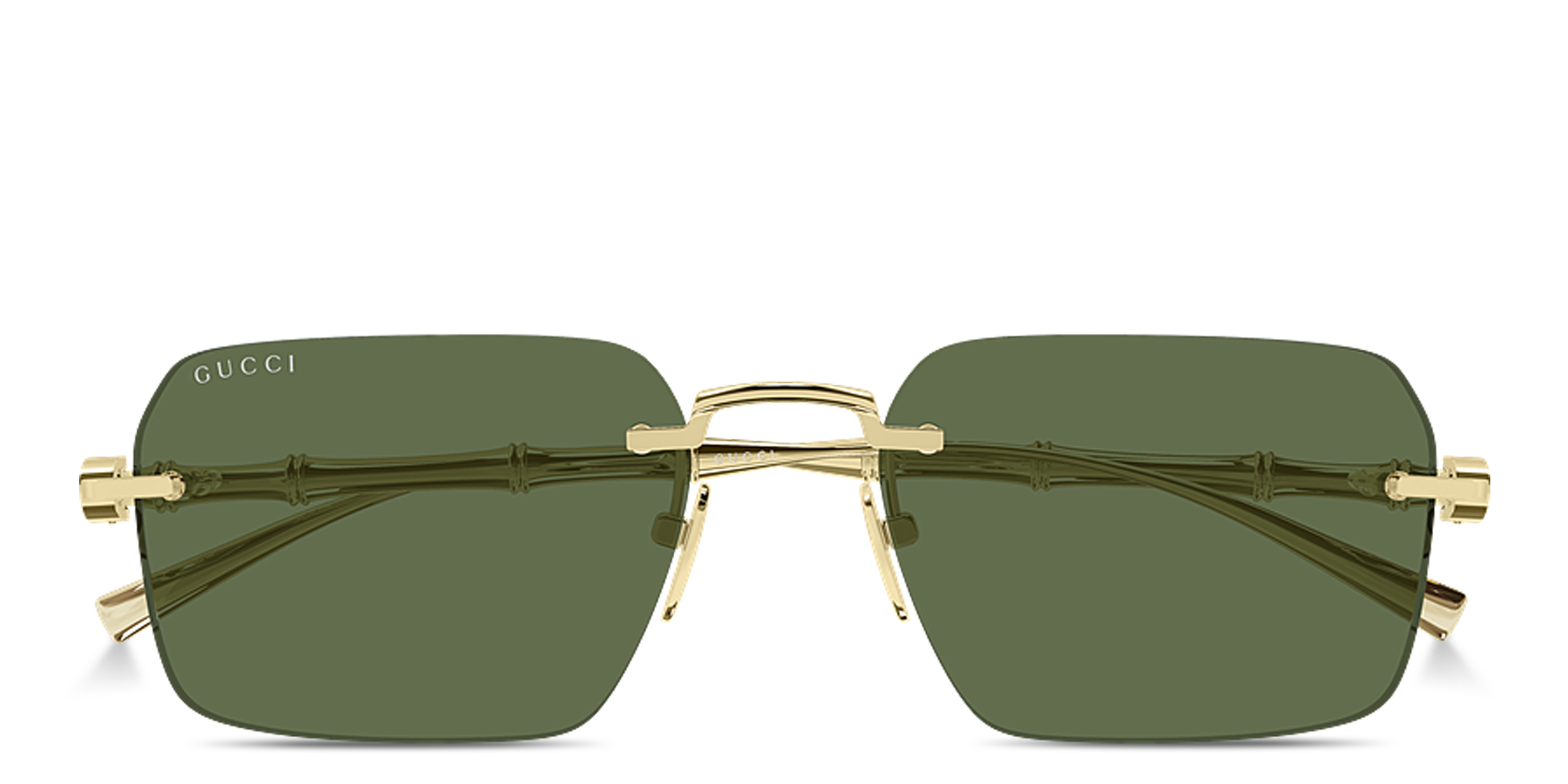 Buy GUCCI Bamboo Rimless Rectangle Sunglasses Online | MAGRABi KSA